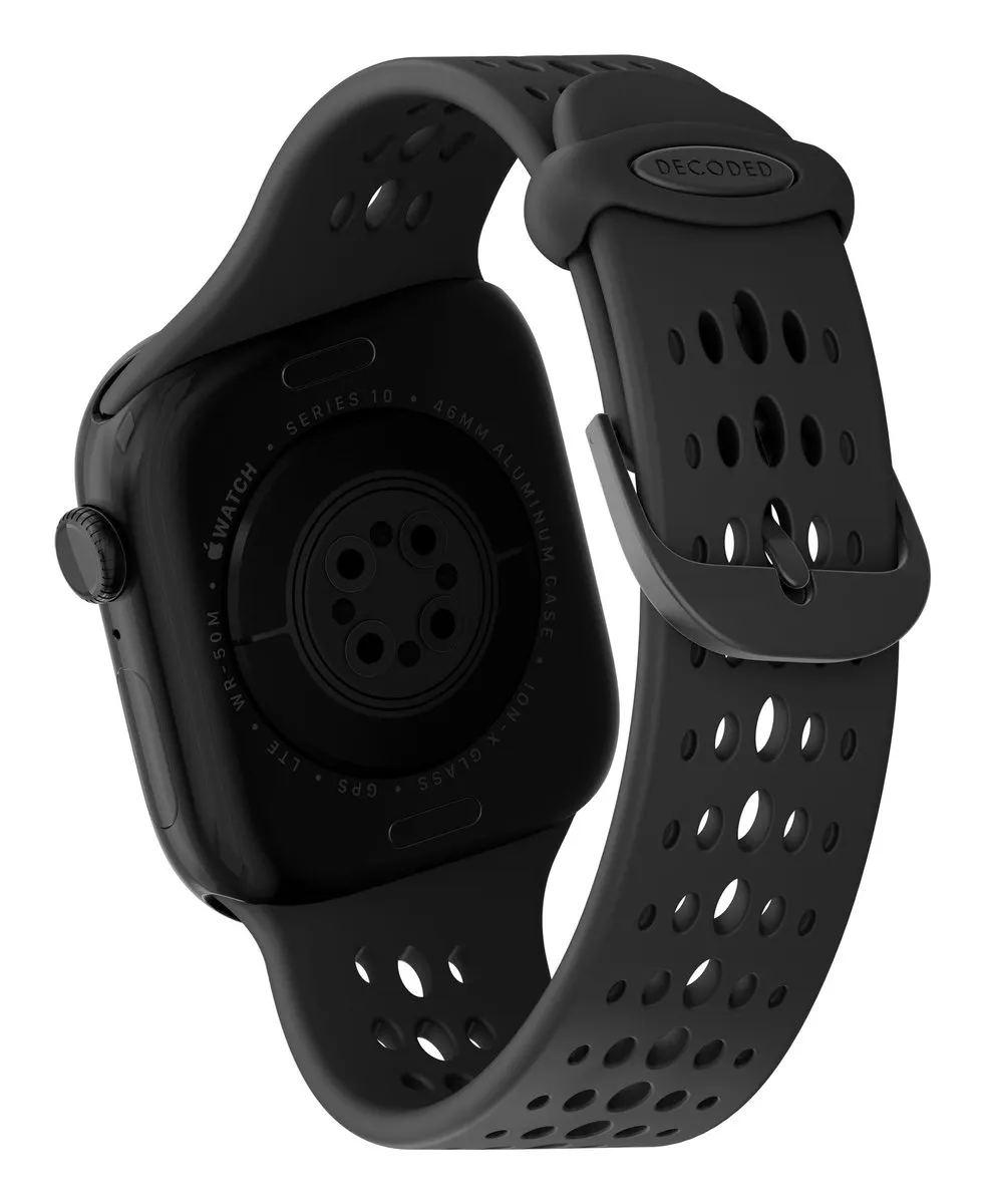 DECODED Ares Apple Watch Band - Ergonomische 21° Tilt voor Directe Leesbaarheid in Beweging - Grip O™ Antislip en Ademend Materiaal - Zweetbestendig en Antimicrobieel - Lichtgewicht en Duurzaam - Voor Apple Watch 38mm-42mm (Inclusief Ultra 1 & 2)