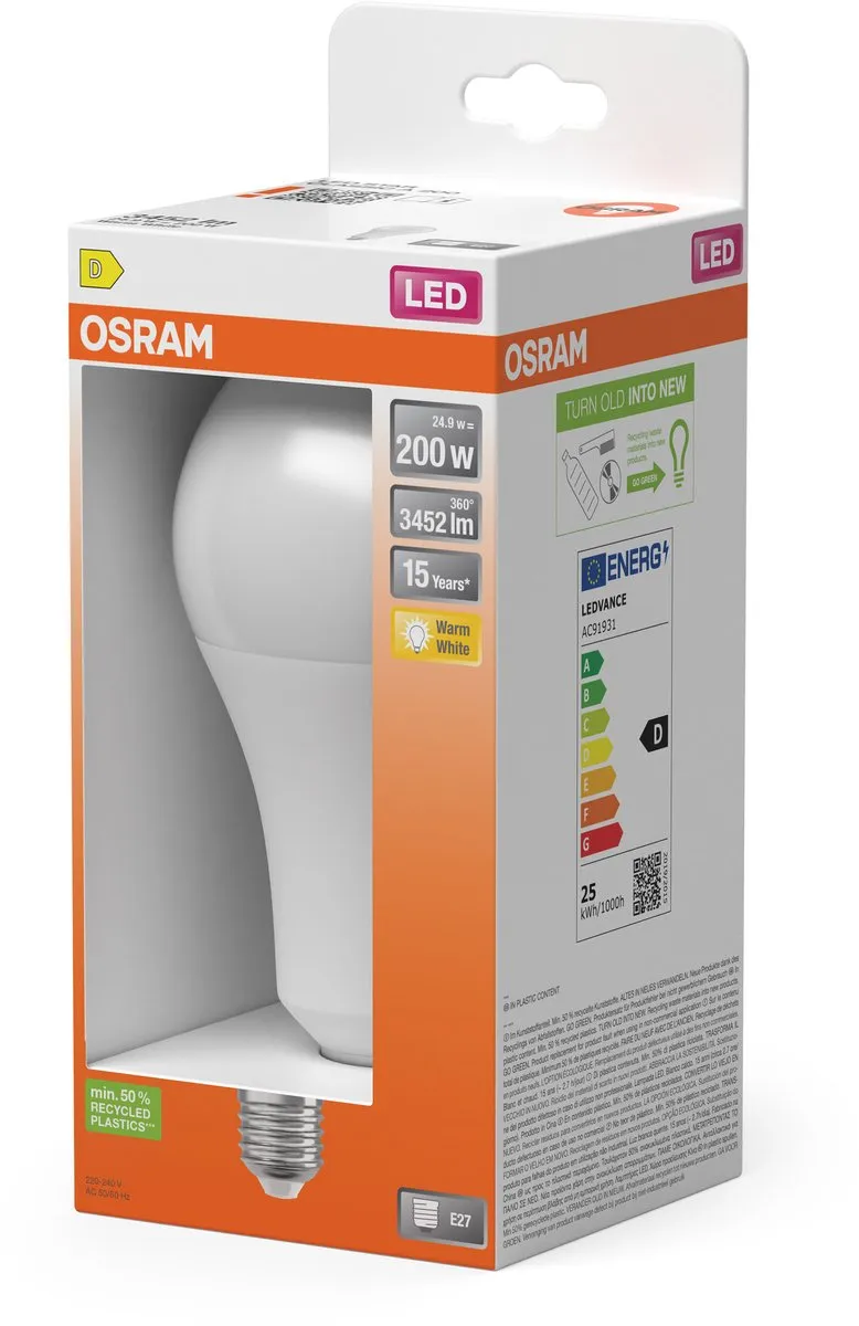 Osram E27 LED Lamp 24.9W 2700K - Mat