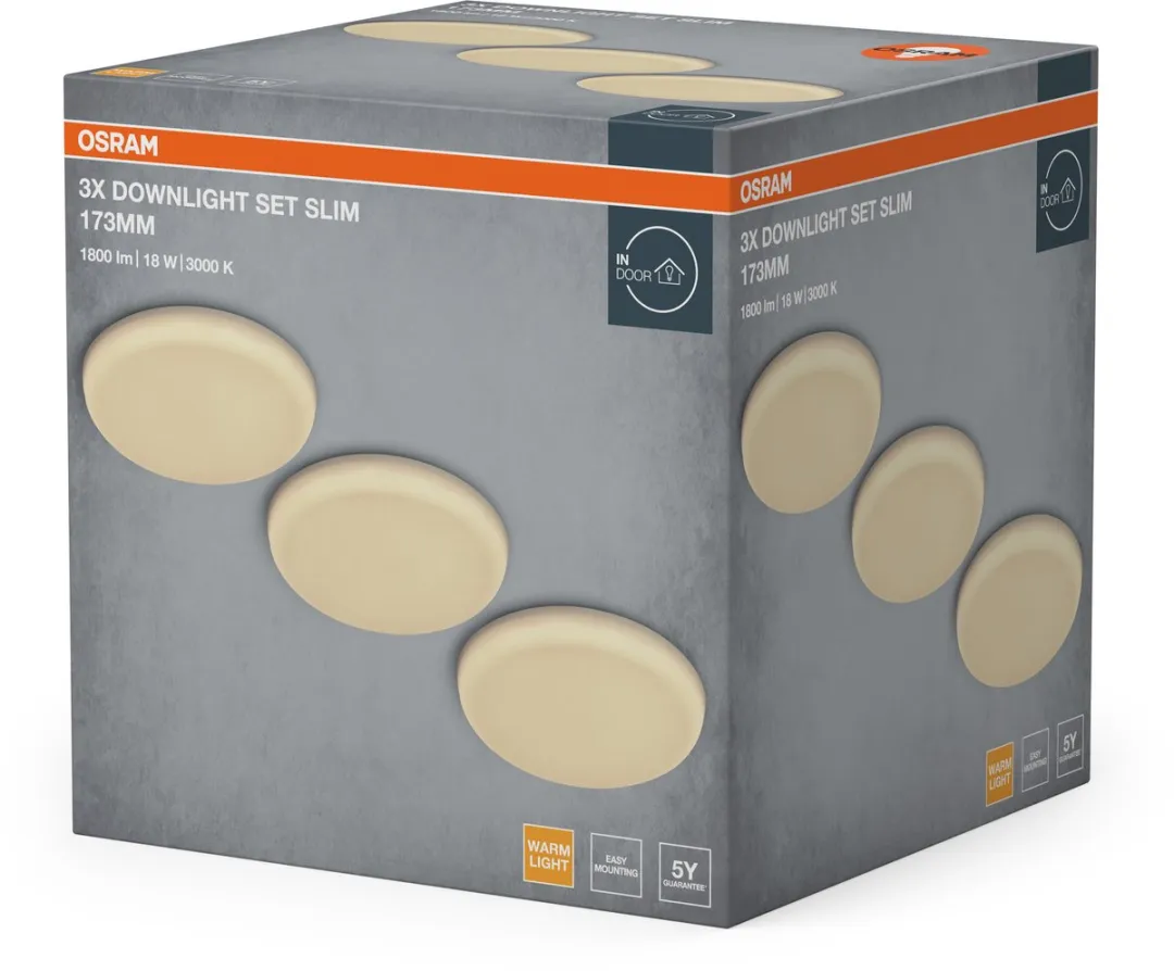Osram Essential LED Downlight 18W 173mm - 3 Stuks