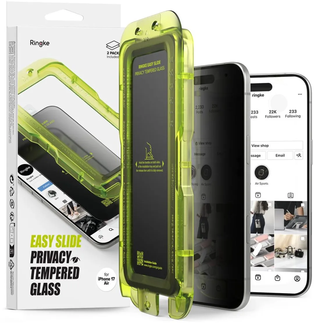 Ringke Easy Slide Privacyglas iPhone Air 9H - 2 Stuks