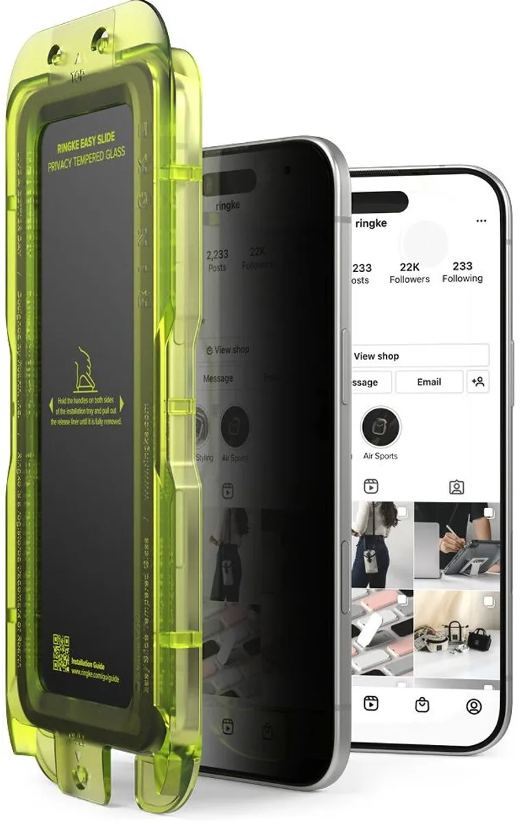 Ringke Easy Slide Privacyglas iPhone Air 9H - 2 Stuks