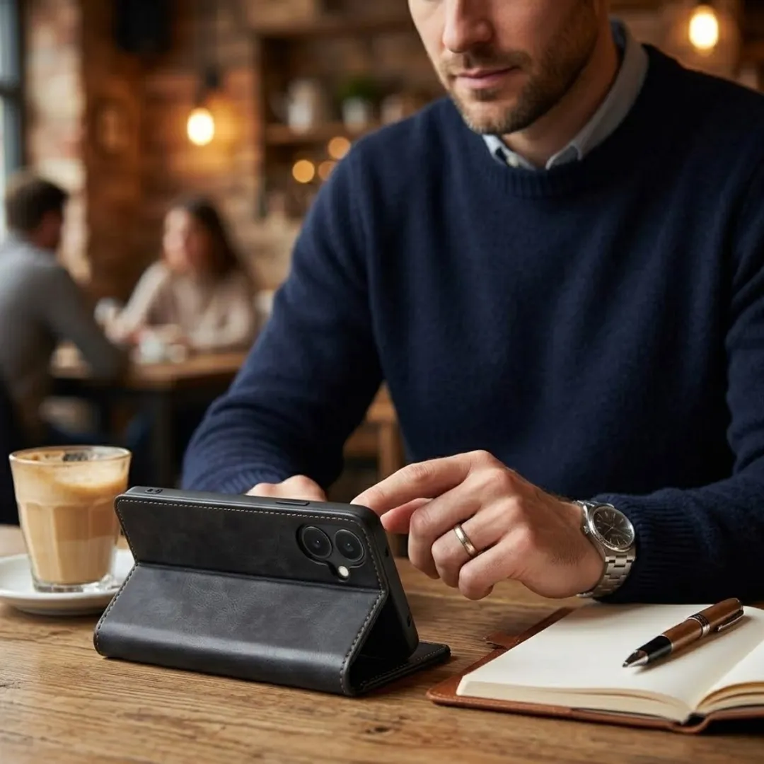 NUVEX Wallet Case iPhone 16 Plus - Zwart