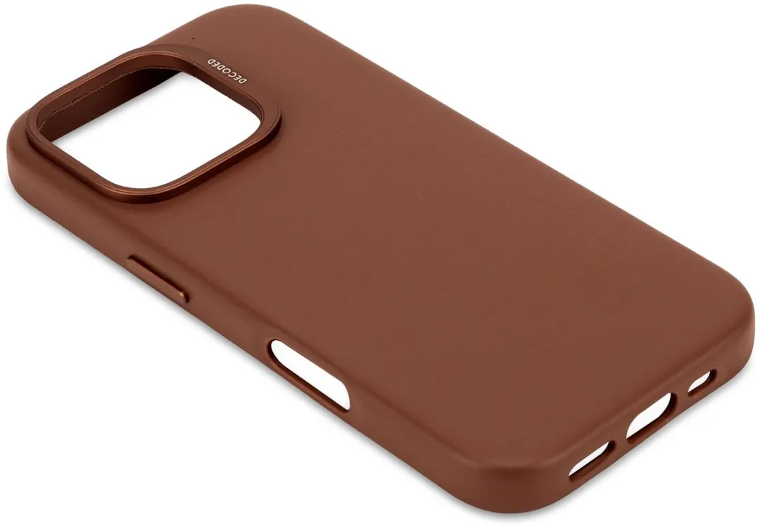 DECODED Leren Hoesje Geschikt voor iPhone 16 Pro - Gemaakt van Premium ECCO Leer - Geschikt voor MagSafe - Bruin