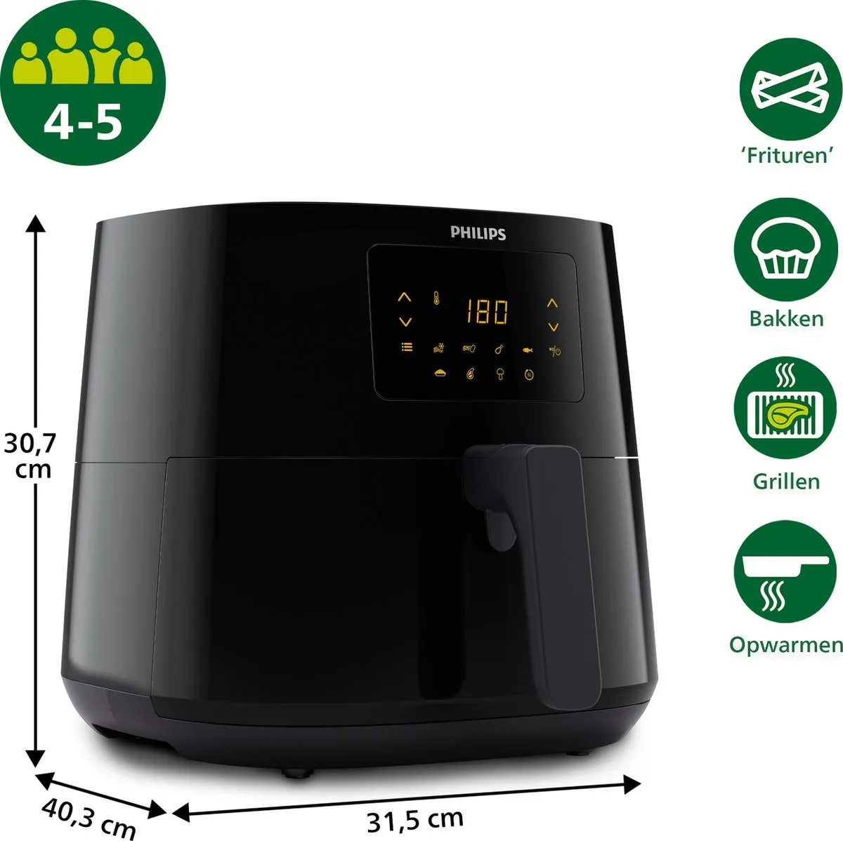 Philips Essential 3000 Series HD9270/90 Airfryer XL - 6.2L - Grijs