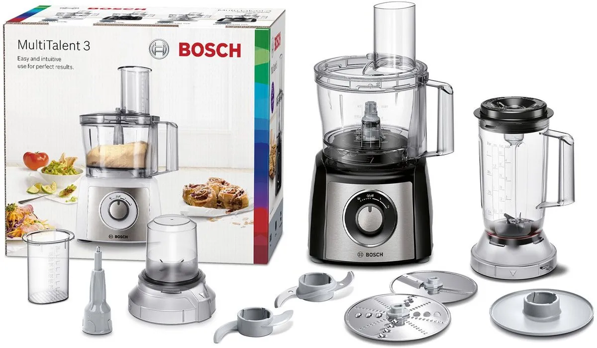 Bosch MCM3501M MultiTalent 3 Keukenmachine 800W - Zwart/RVS