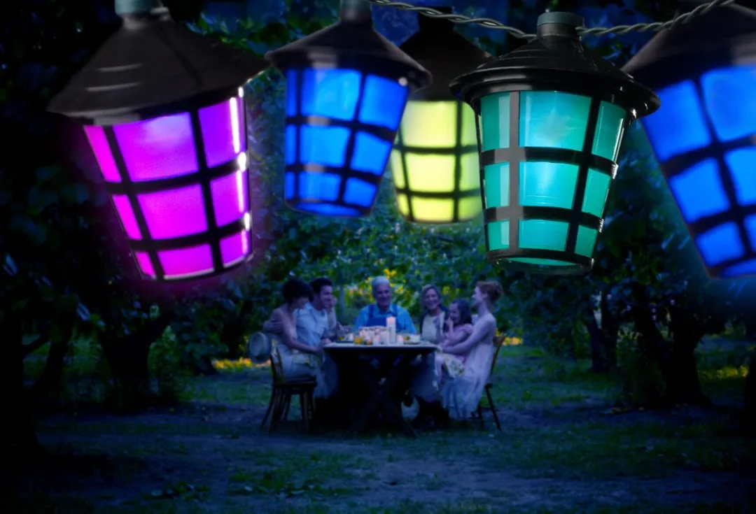 Konstsmide 4162 Snoerverlichting - 20 LED Lantaarns 475cm - 24V Multicolor
