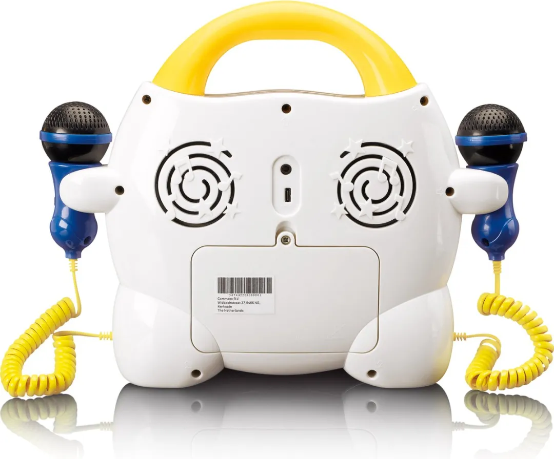 Lenco Karaokeset voor Kinderen - Draagbare CD-speler - 2 Microfoons - Rood/Wit/Geel