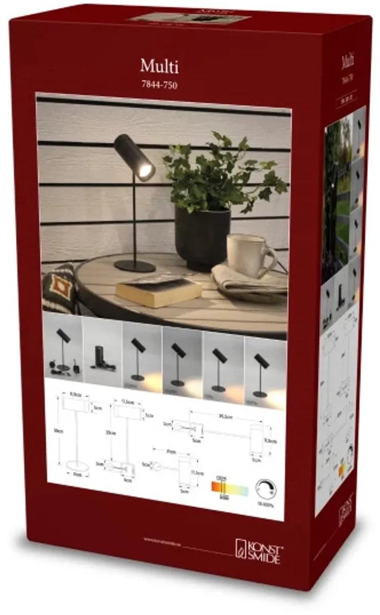 Konstsmide Tuin Tafellamp Multi - 27 LED 2200K/3000K - Zwart Aluminium