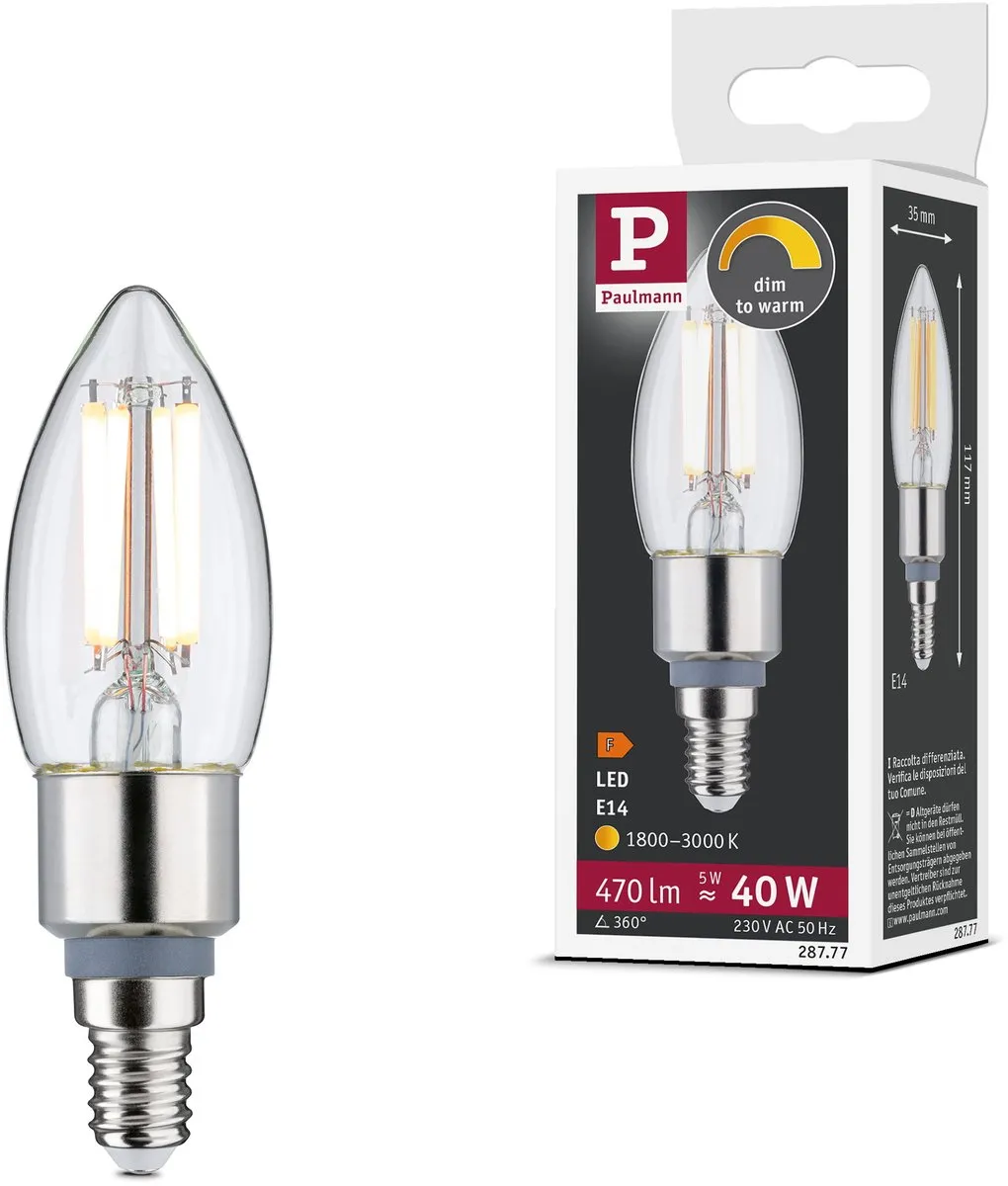 Paulmann Filament LED Kaars E14 5W 470lm