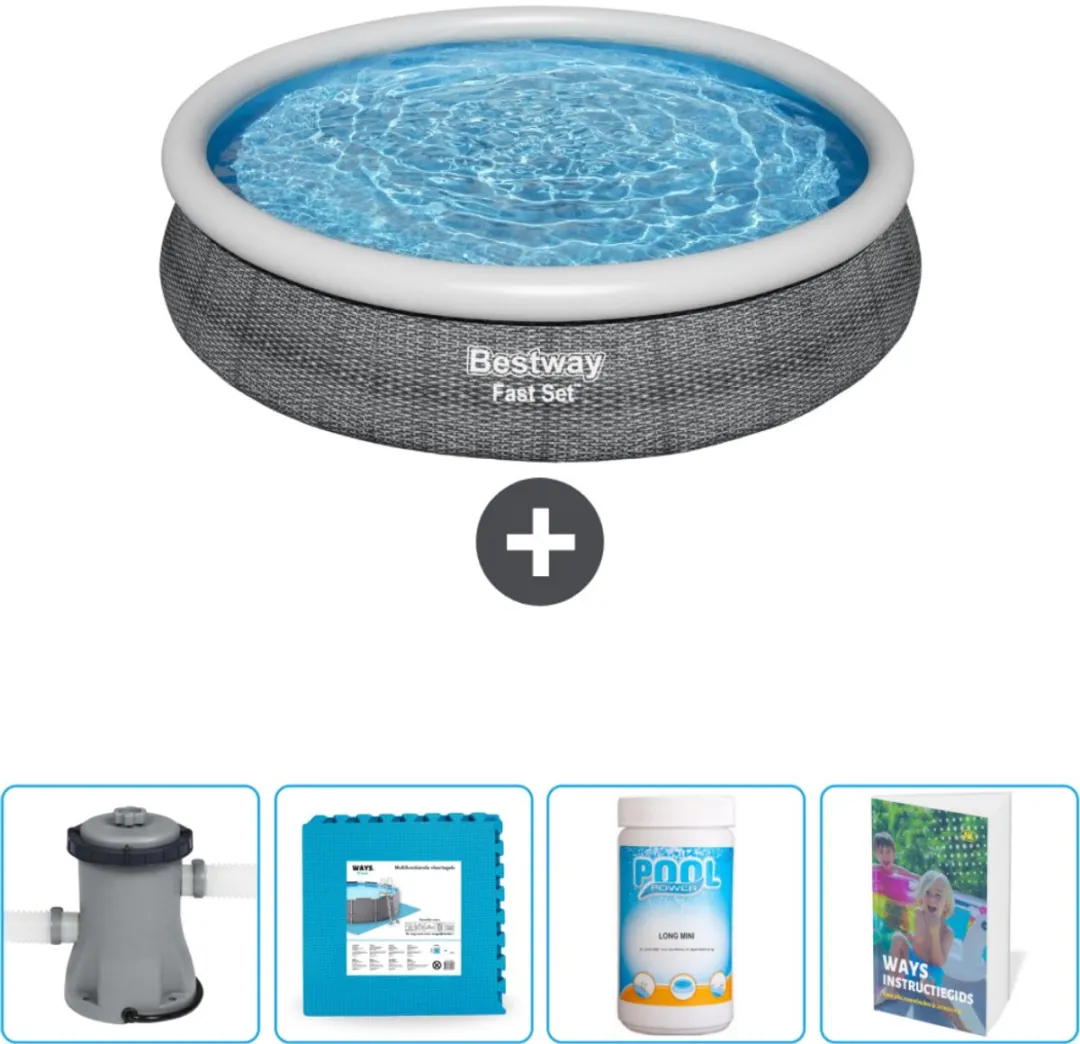 Bestway Fast Set Rond Zwembad 366x76cm - Rotanprint - Grijs