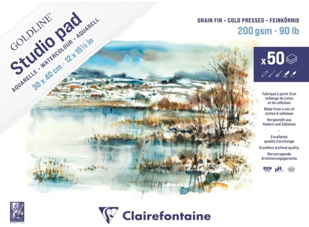 Clairefontaine Goldline Studio Pad Aquarel 24x32cm