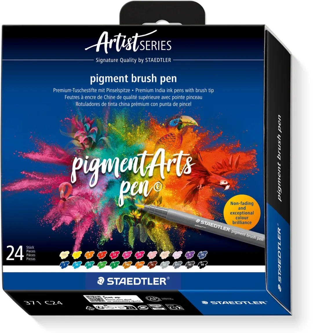 STAEDTLER Pigment Brush Pen Set 24 Kleuren