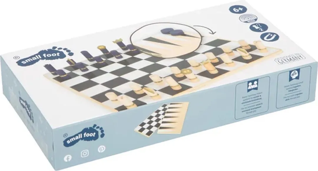 Small Foot Schaak & Backgammon Golden Edition - 2-6 Spelers