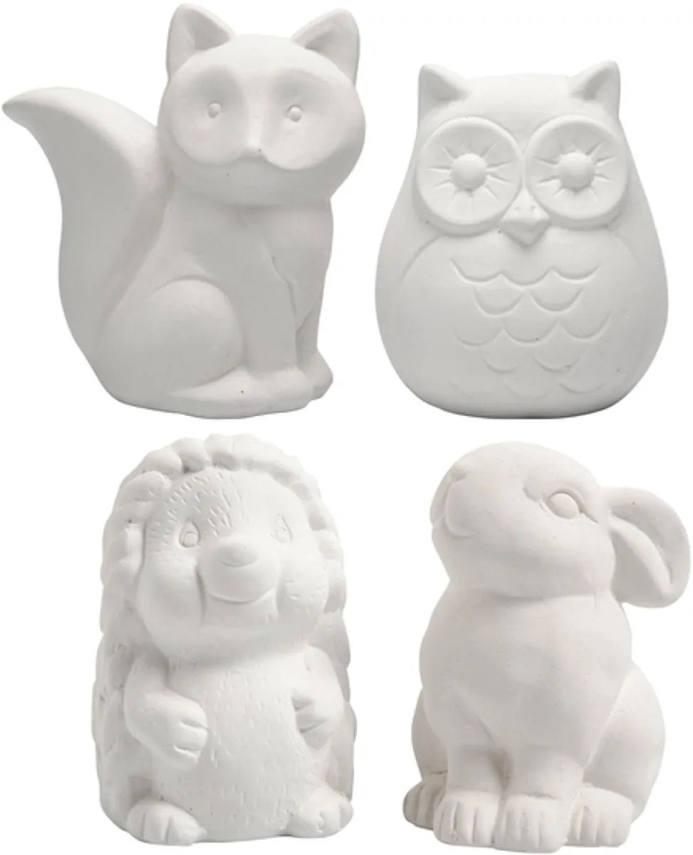 Creativ Company Terracotta Spaarpotten Dieren - 4 Stuks