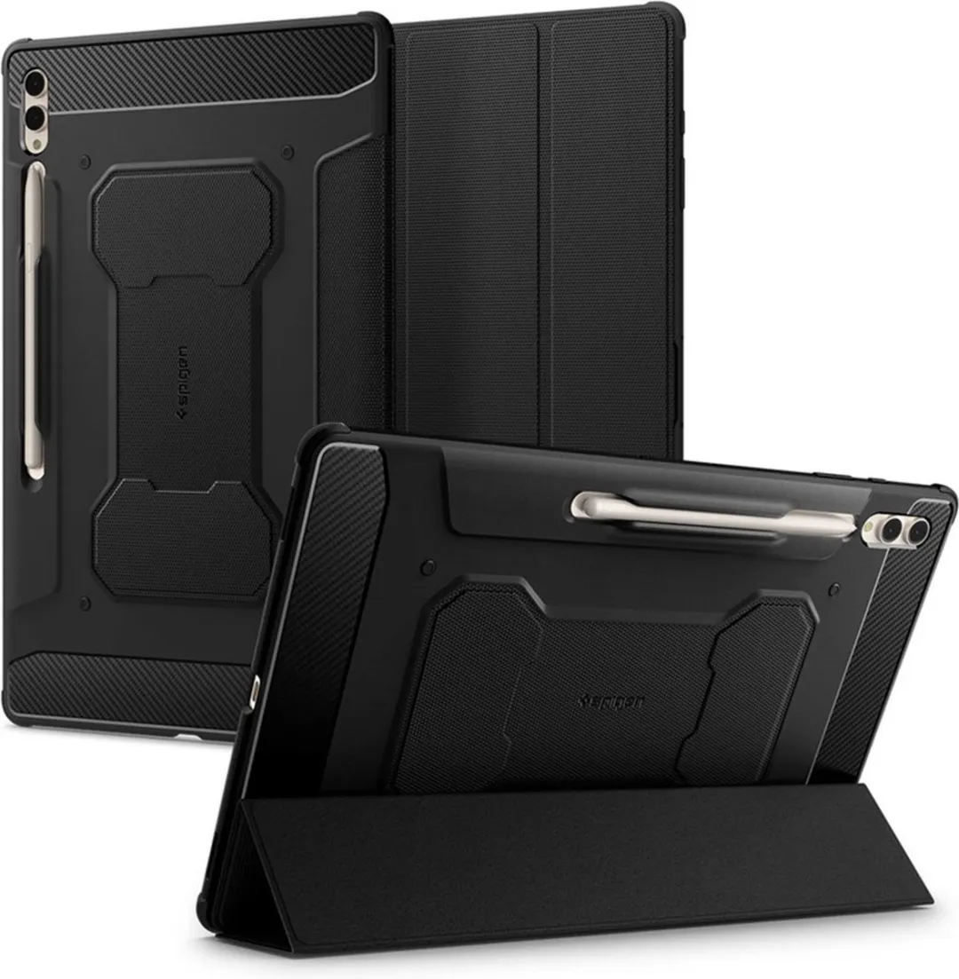 Spigen Rugged Armor Pro ACS06538 Tablethoes - Samsung Galaxy Tab S9 Ultra - Zwart