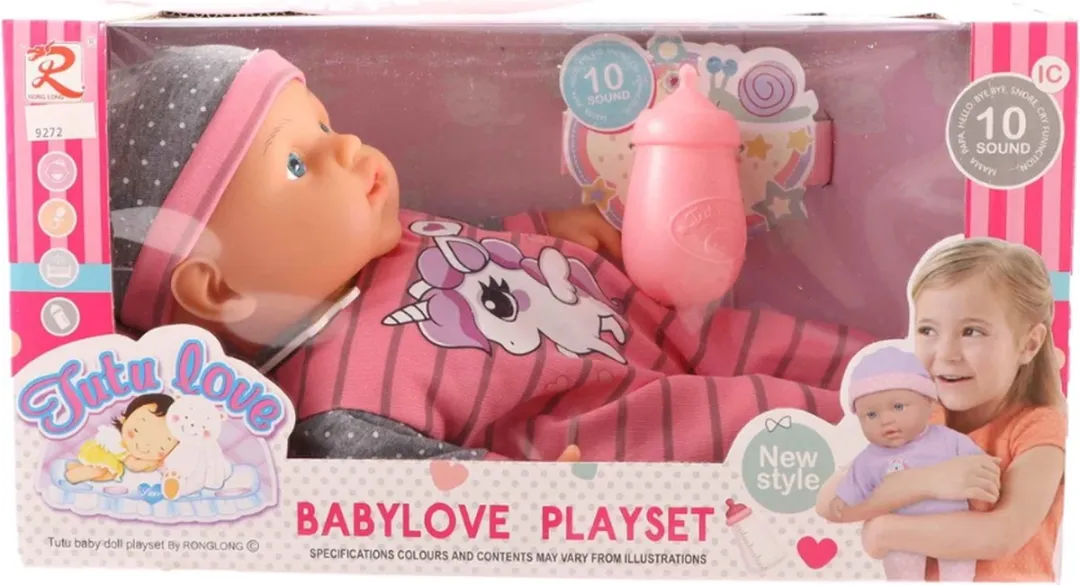 Jonotoys Baby Speelpop 30cm - 10 Geluiden - Mix