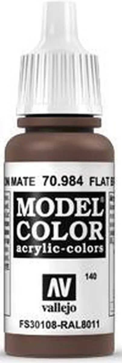 Vallejo Model Color Flat Brown Acrylverf 17ml