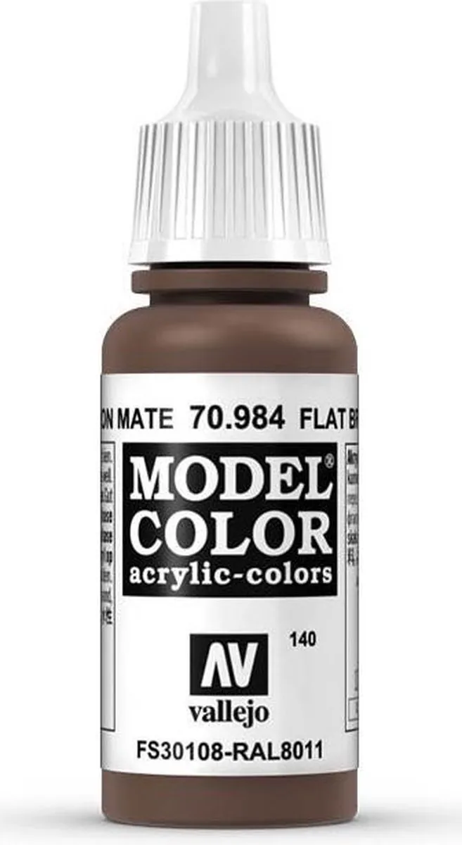 Vallejo Model Color Flat Brown Acrylverf 17ml