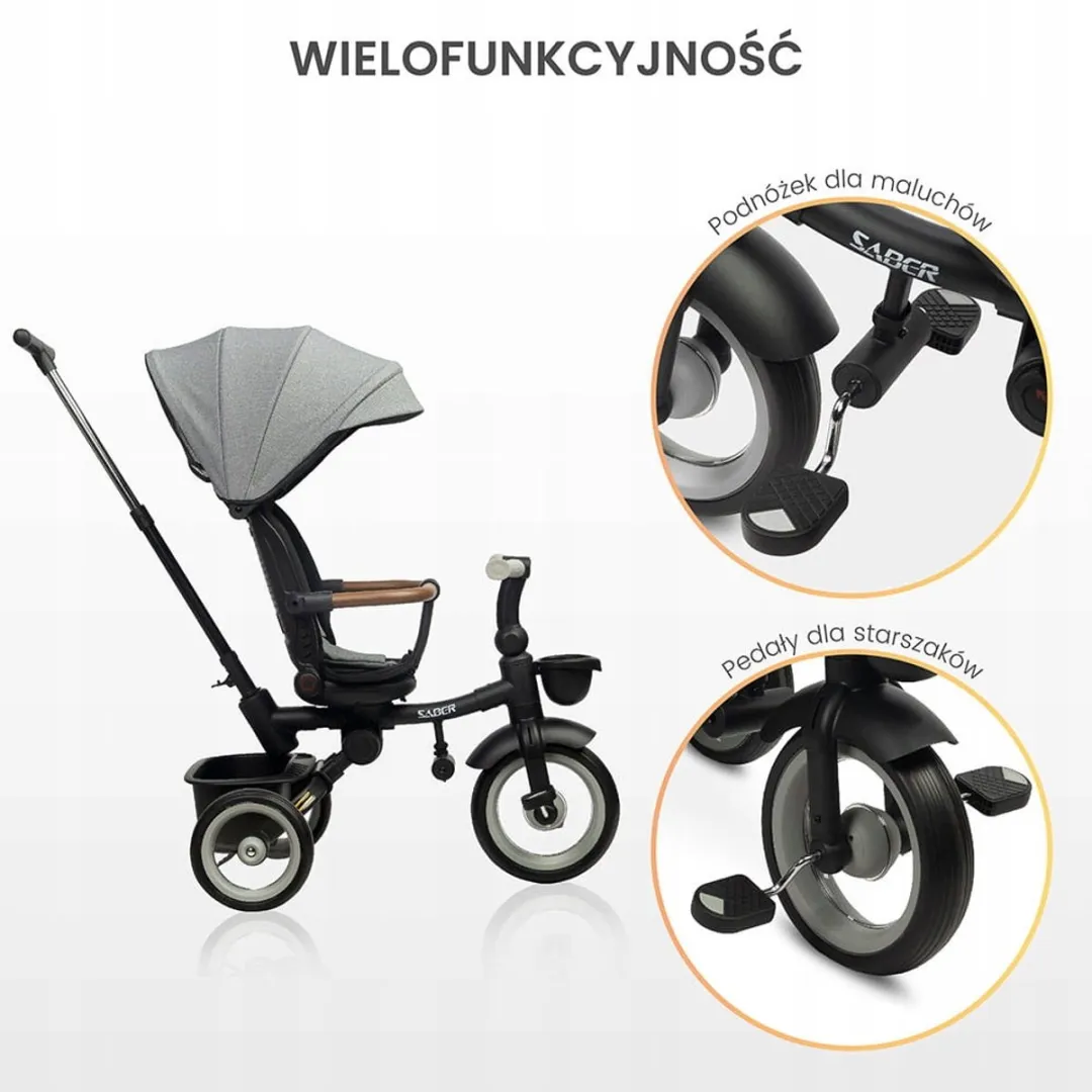 Toyz Saber Driewieler 3-in-1: Groeit Mee met Uw Kind