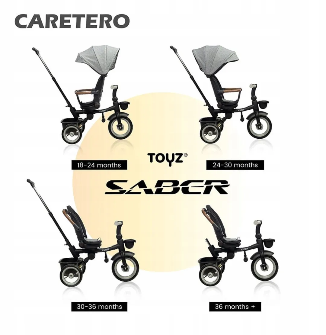 Toyz Saber Driewieler 3-in-1: Groeit Mee met Uw Kind