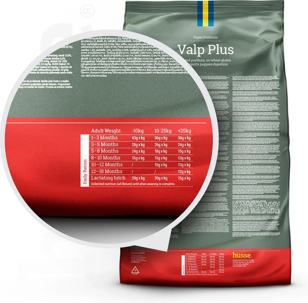 Husse Valp Plus - Puppyvoer Droogvoer, Puppy Voer, Hondenvoer Droog, Hondenbrokken Junior - 2 kg