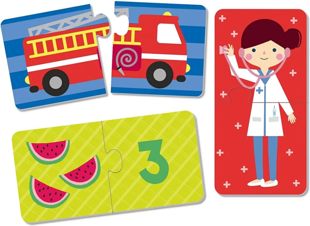 Apli Kids 3 Puzzels Transport/Nummers/Beroepen - 72 Stuks
