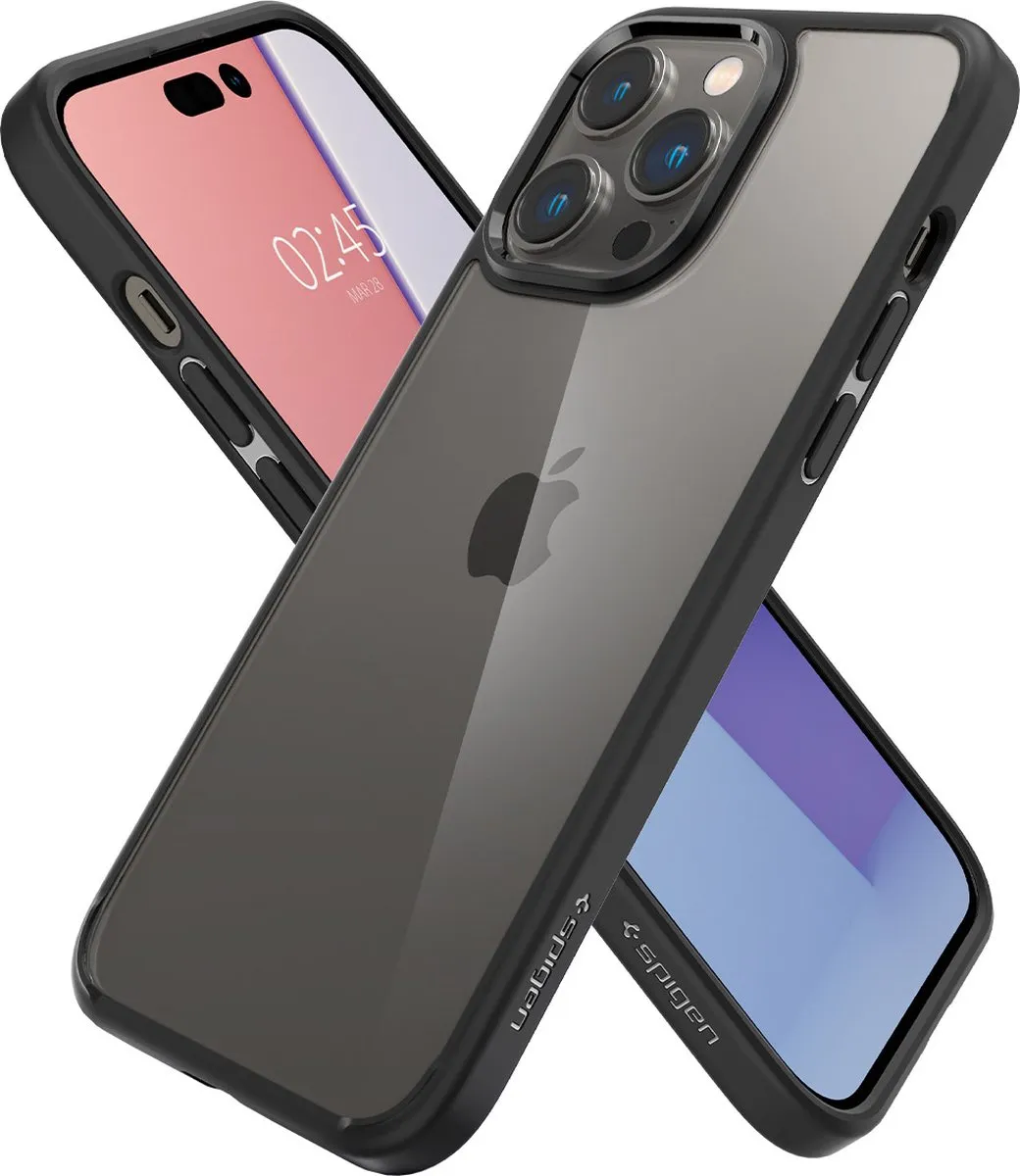 Spigen Crystal Hybrid ACS04642 Hoesje - iPhone 14 Pro Max - Zwart