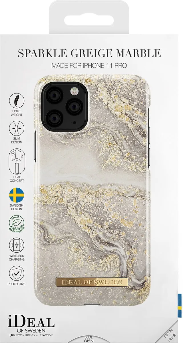 iDeal of Sweden iPhone 11 Pro Back Case - Sparkle Greige Marble - afbeelding 6 van 6