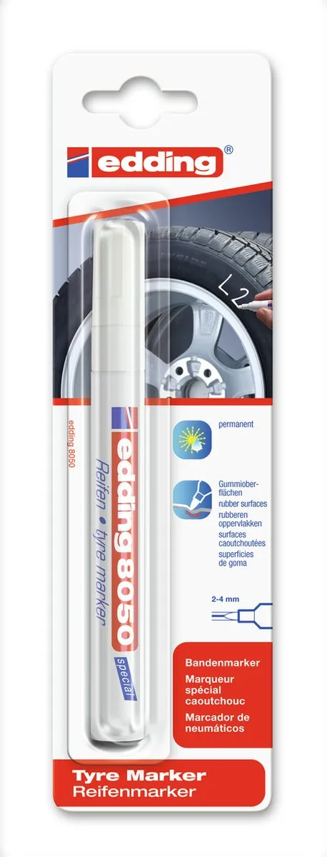 edding 8050/1 Bandenmarker - Wit - 2-4mm