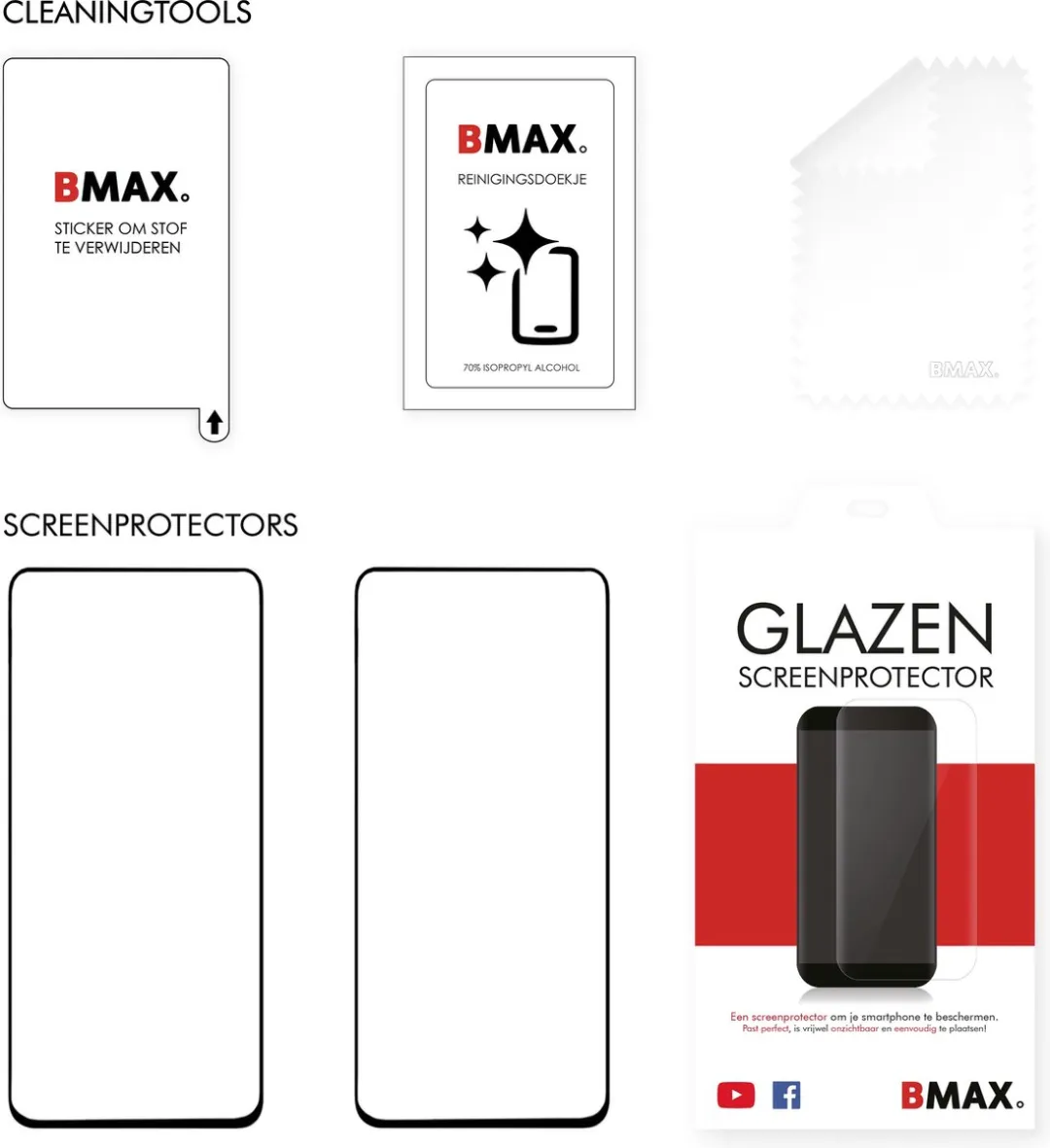 BMAX Screenprotector Samsung Galaxy M51 - 2 Stuks - Zwart