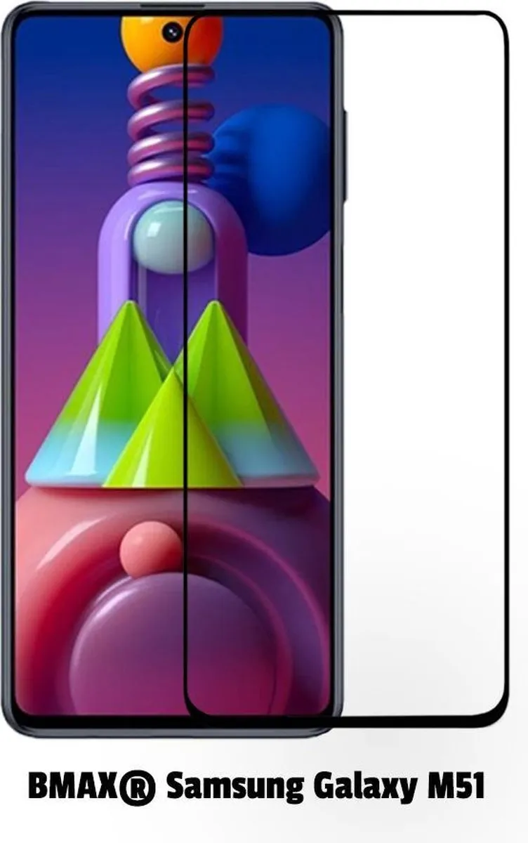 BMAX Screenprotector Samsung Galaxy M51 - 2 Stuks - Zwart