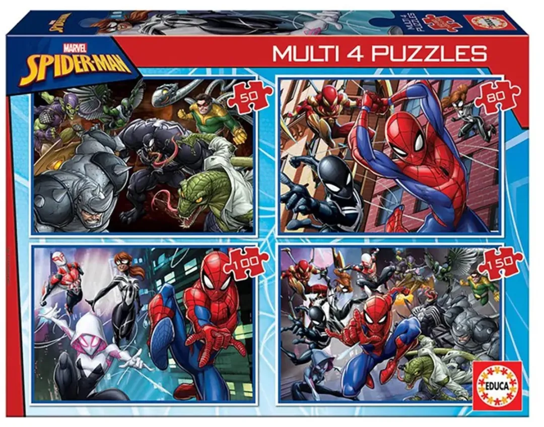 Educa Spider-Man Legpuzzel 4-delig - 50-150 Stuks - ED18102