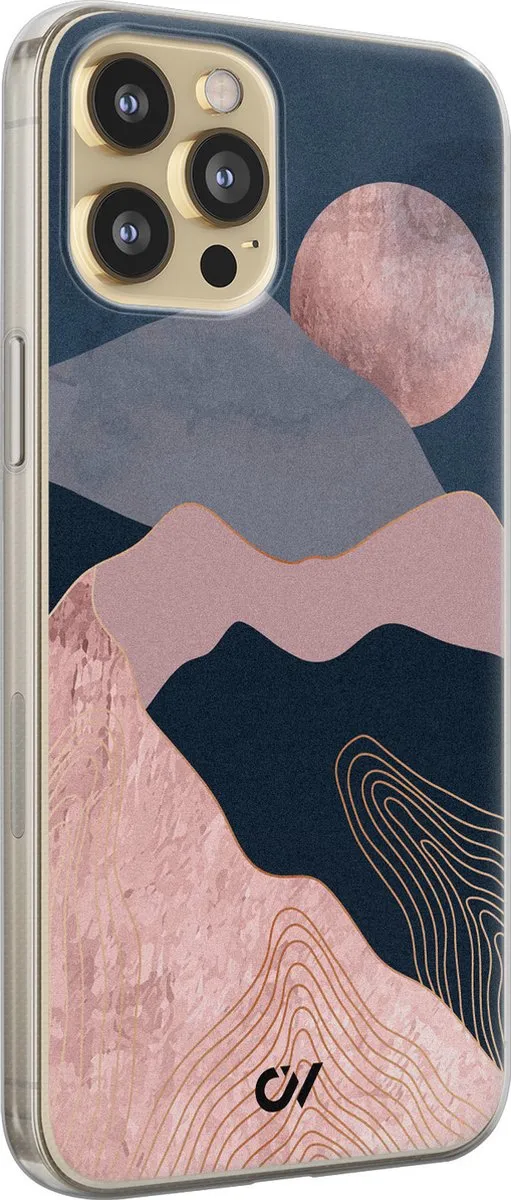 Casevibes Hoesje iPhone 12 Landscape Rosegold - Roze