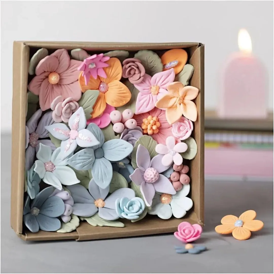 Creativ Company Hobbyset Boetseren Bloemen Pastelkleuren Multicolor
