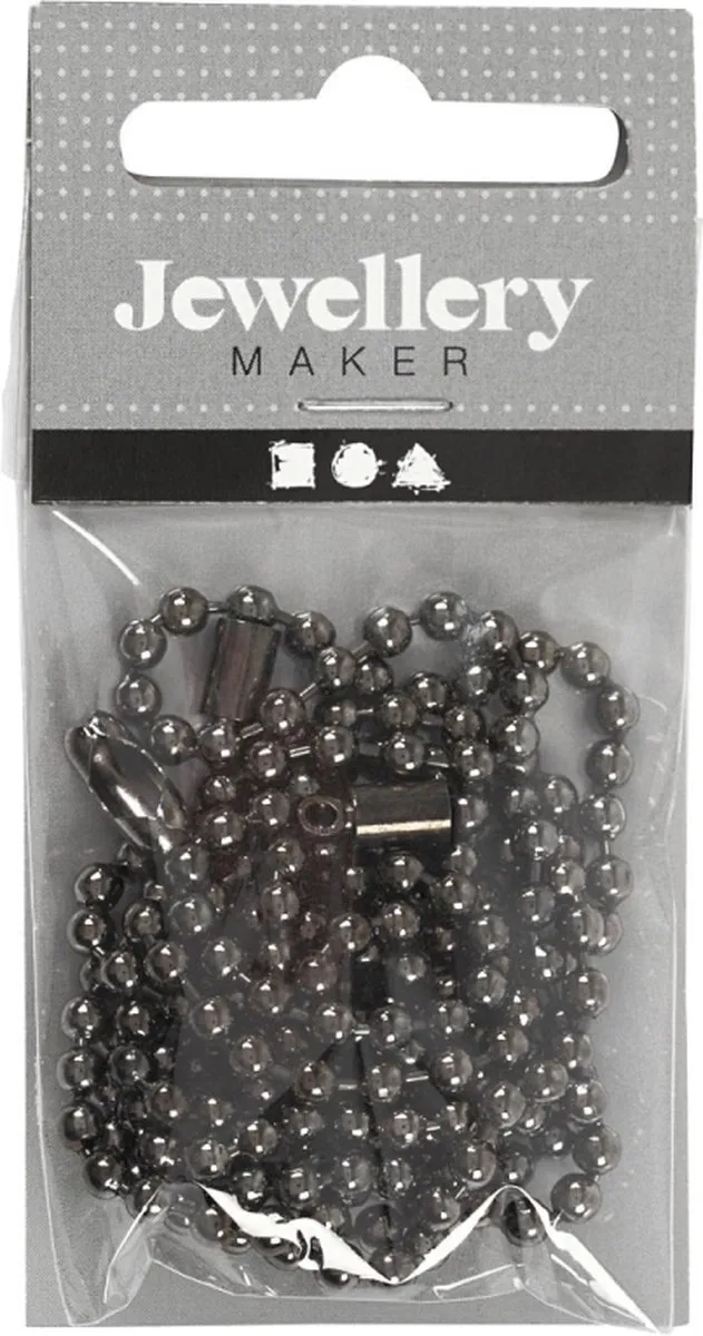 Creativ Company Balletjesketting 3mm Donkergrijs - 1m