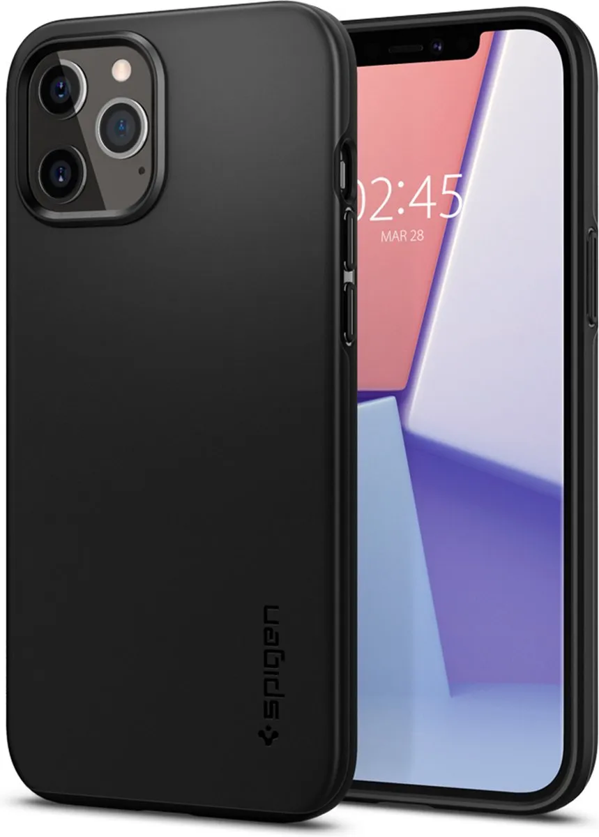 Spigen Thin Fit Air Cushion iPhone 12 Pro Max Hoesje - Zwart