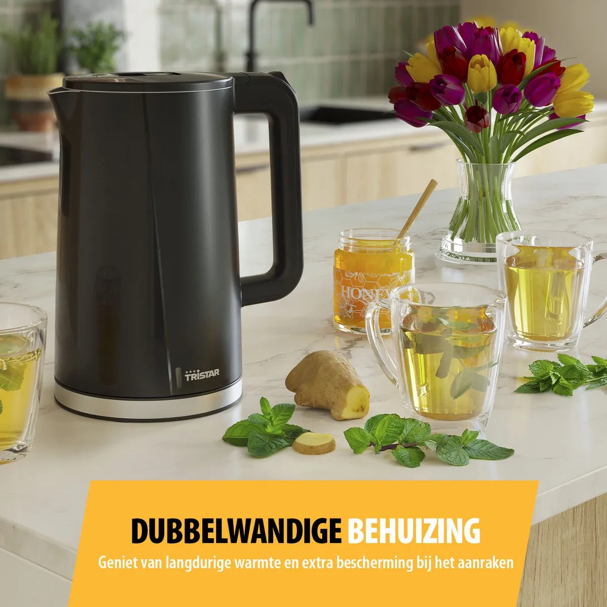 Tristar WK-3407 Waterkoker 2200W 1,7L - Zwart
