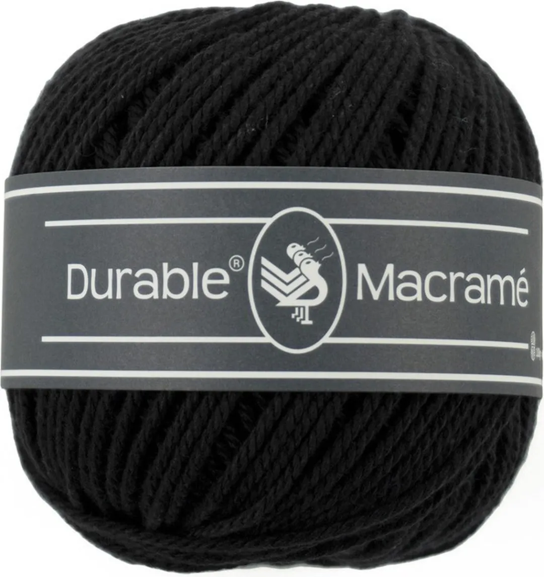 Durable Macramé Katoen Garen 325 Black