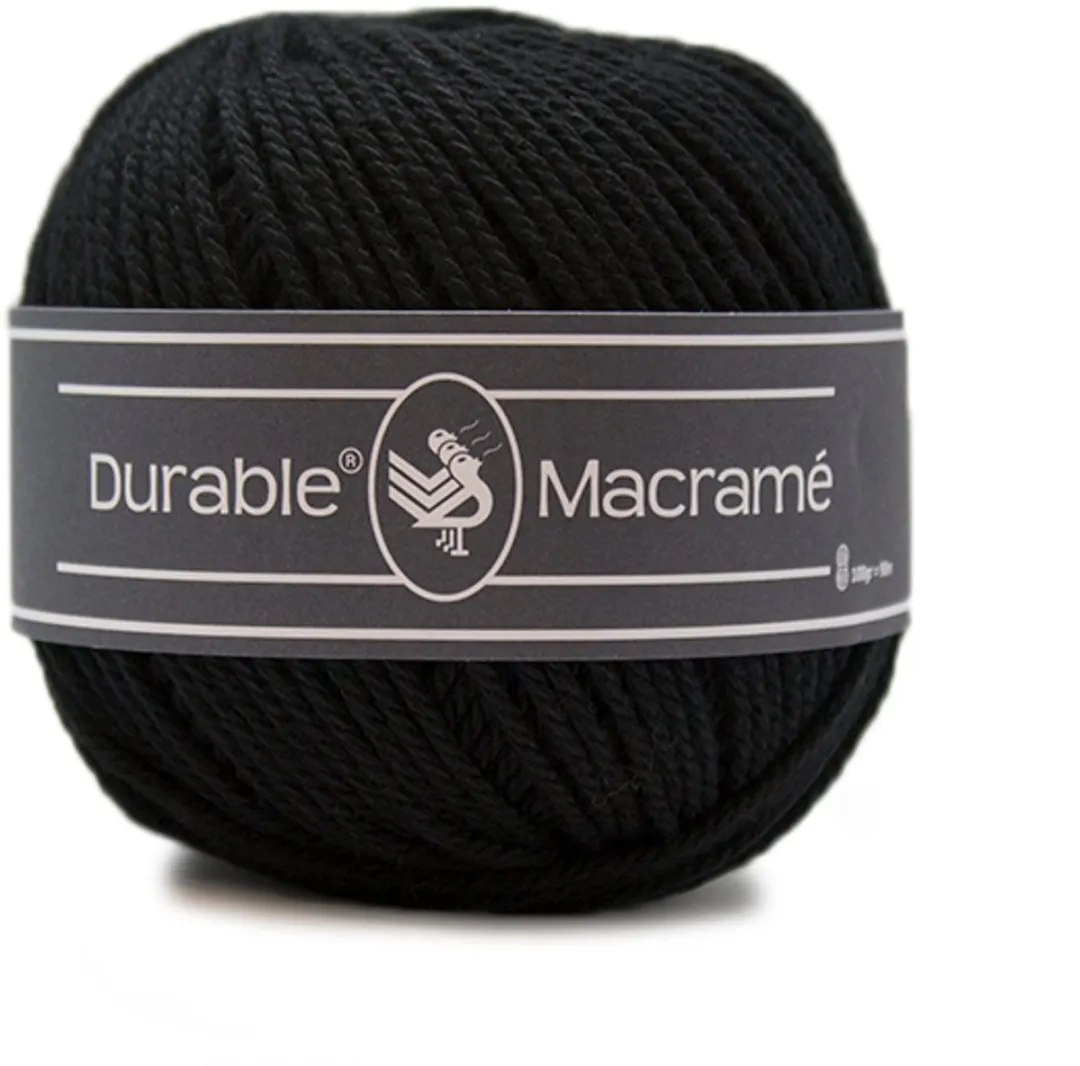 Durable Macramé Katoen Garen 325 Black