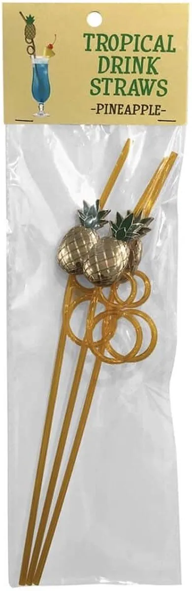 Kheper Games NV.D96 Tropical Drinkrietje - Ananas - Goud
