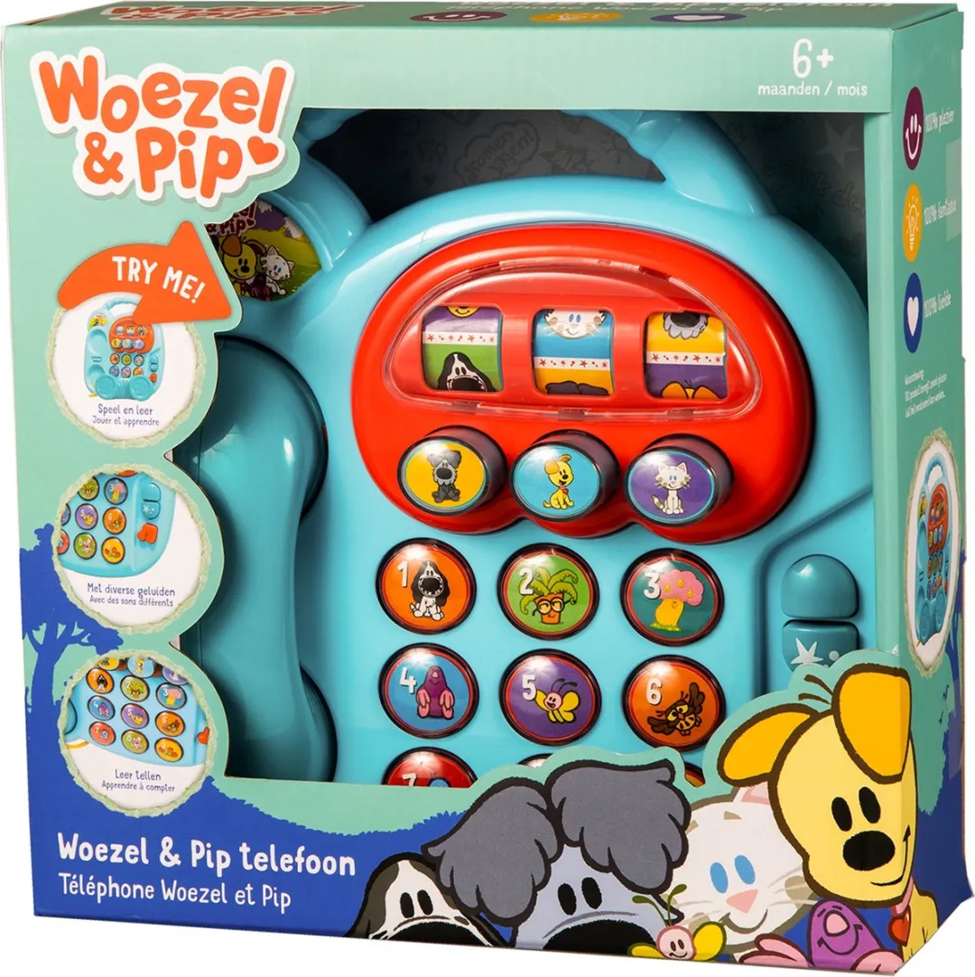 Rubo Toys Woezel & Pip Telefoon - 2x AAA - Multi