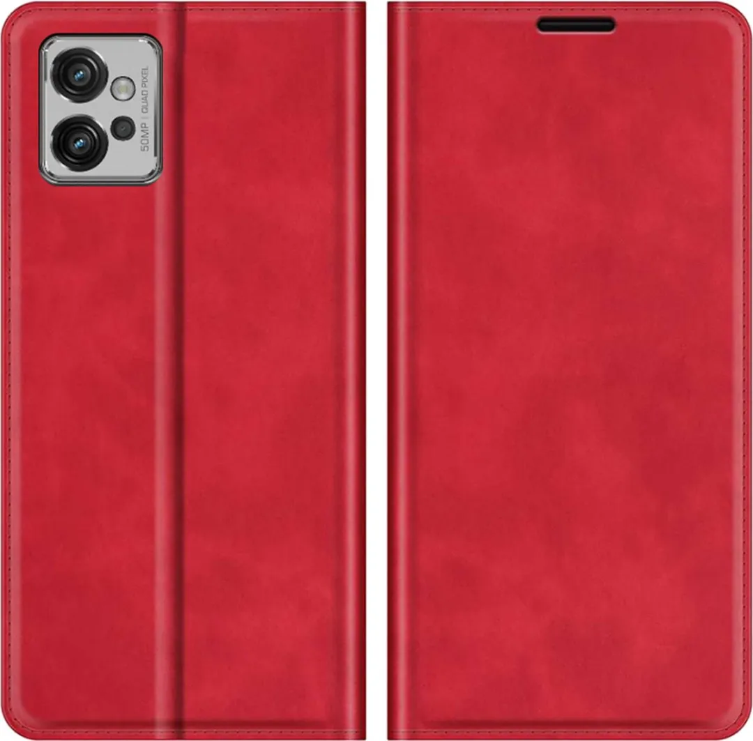 Just in Case Moto G32 Hoesje - Effen Rood - 4 Pasjes