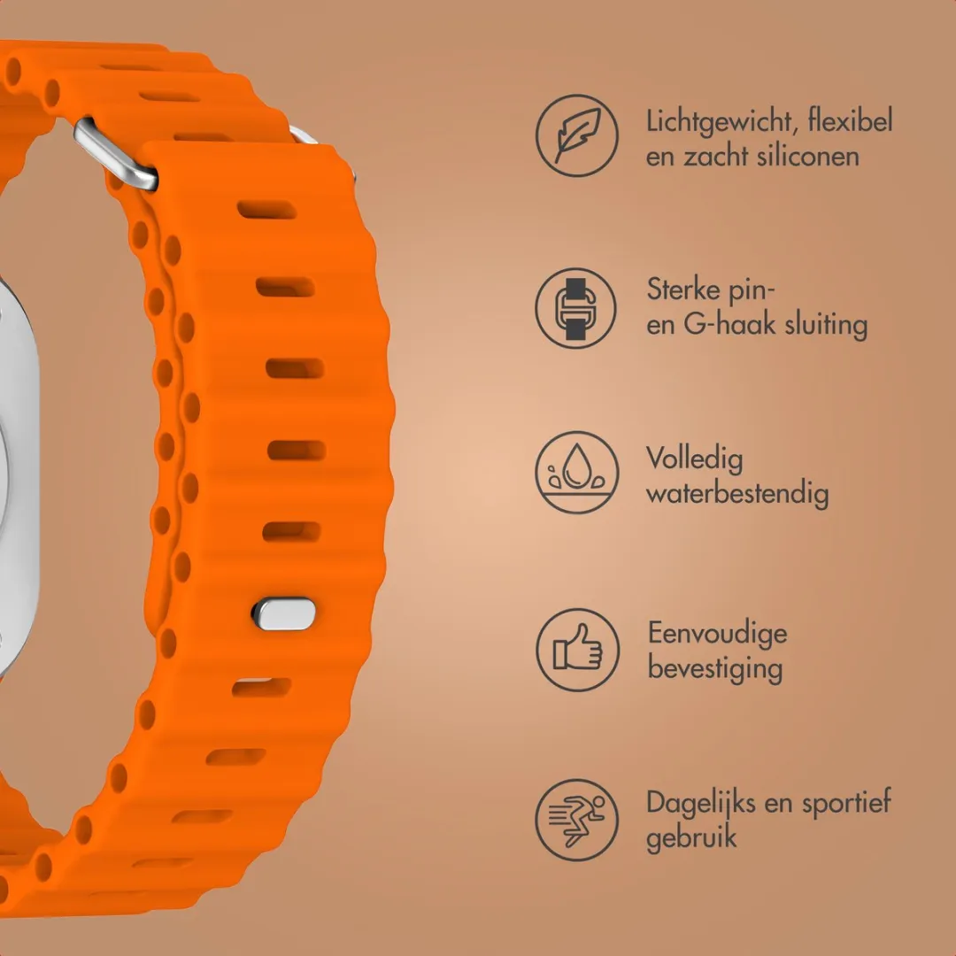 Accezz Siliconen Sportband Apple Watch - 44/45/46/49mm - Oranje