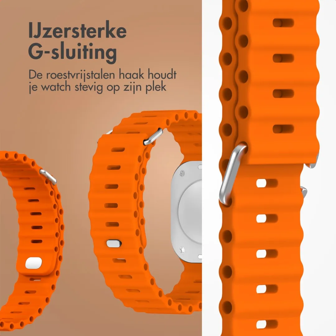 Accezz Siliconen Sportband Apple Watch - 44/45/46/49mm - Oranje