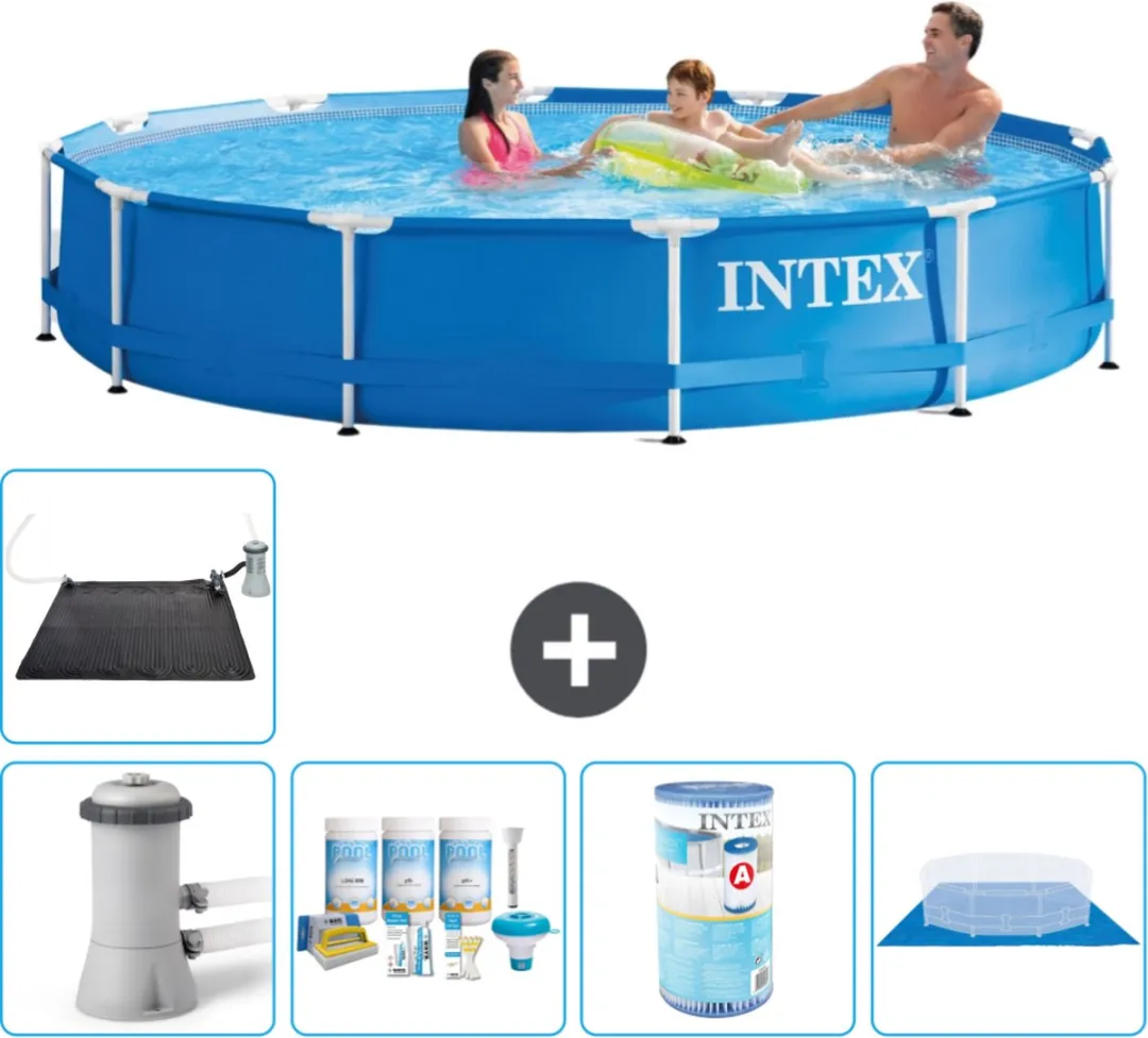 Intex 28212GN-Blauw Rond Frame Zwembad 366x76cm