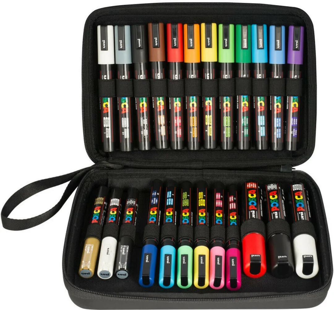 Posca Uni Verfmarkers - 24 Stuks (Luxe Koffer)