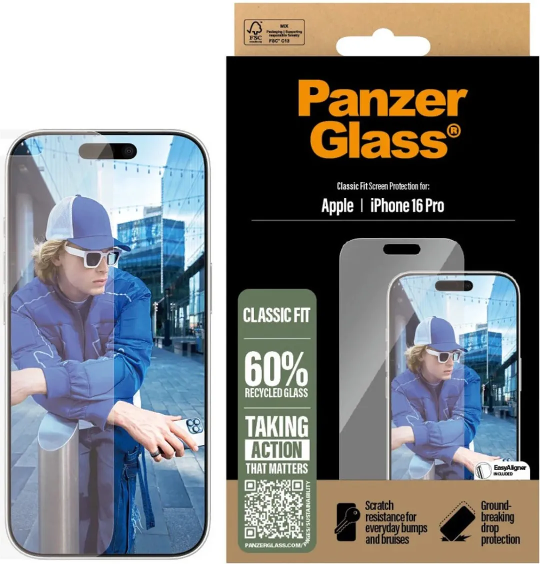 PanzerGlass Ultra-Wide Fit iPhone 16 Pro Schermbeschermer - Case Friendly