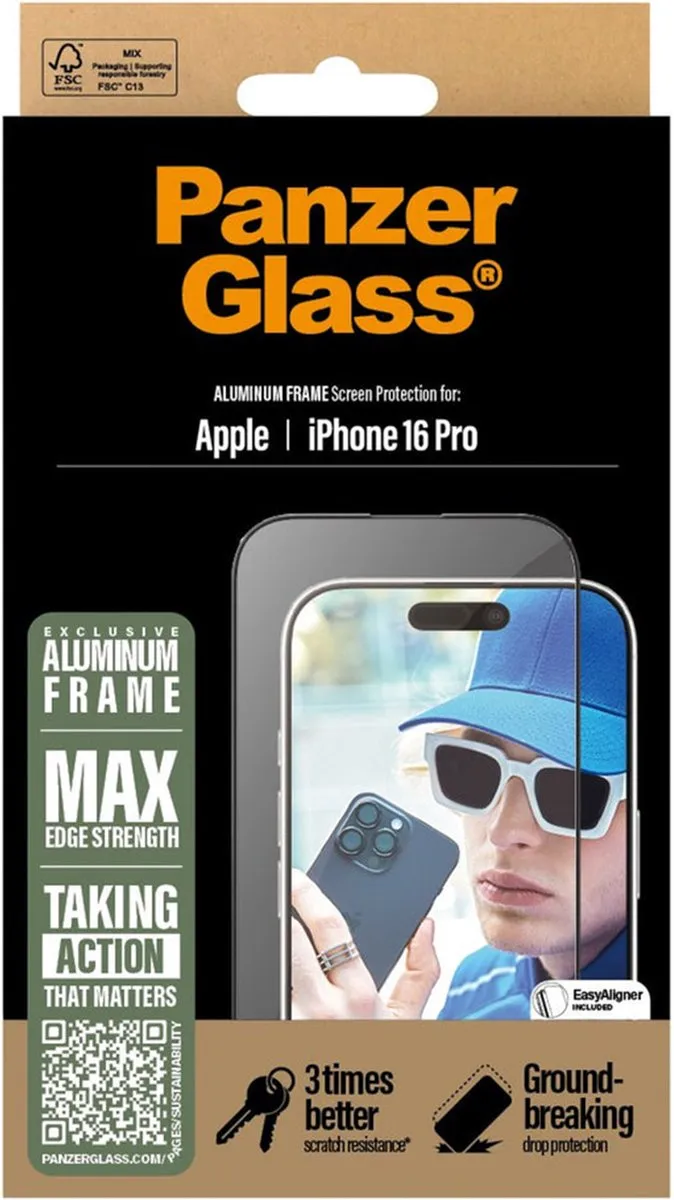 PanzerGlass Ultra-Wide Fit iPhone 16 Pro Schermbeschermer