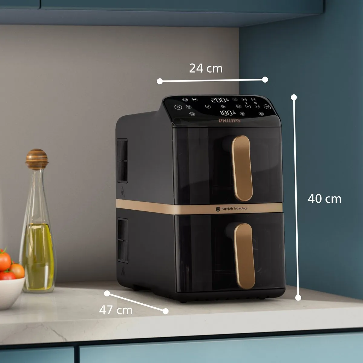 Philips 4000 Series Gestapelde Airfryer 2750W - Zwart