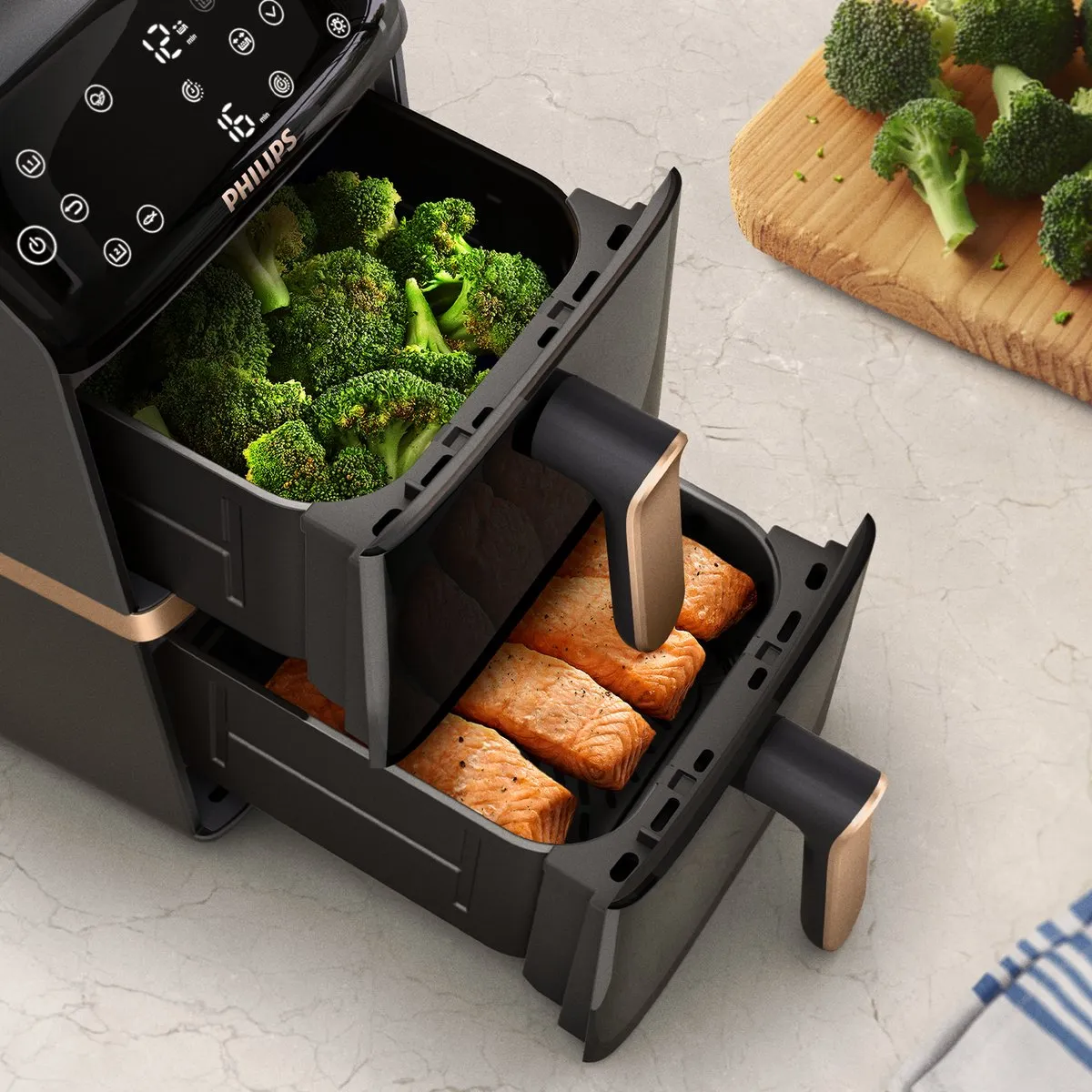 Philips 4000 Series Gestapelde Airfryer 2750W - Zwart